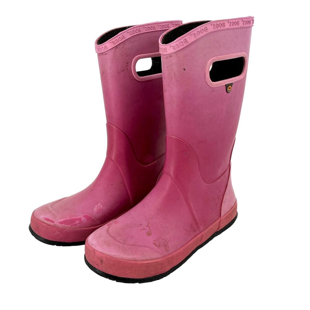 Bogs Youth 4 Tall Pink Pull on Waterproof Rain Winter Boots
